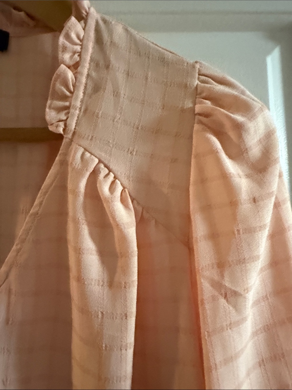 1. State Pink Button-Front Ruffle Blouse - Picture 2 of 8